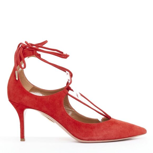 Aquazzura Shoes - Aquazzura Suede Leather Mid Pumps